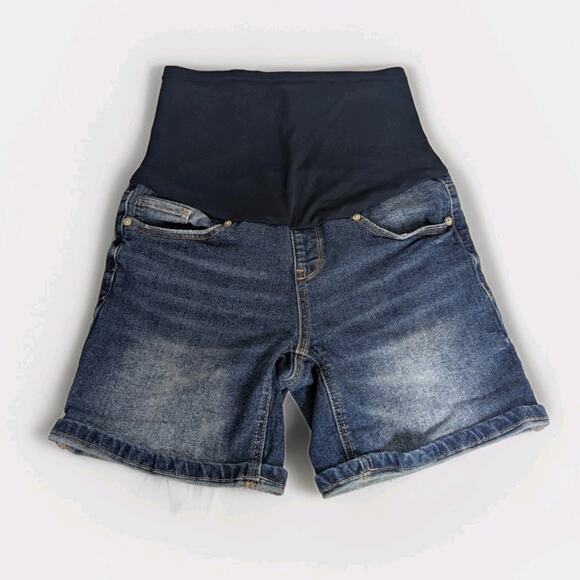 Gemma Rae Pants - Gemma Rae Maternity Shorts Dark Medium Blue Pregnancy Belly Cover Band Sz S 2 4
